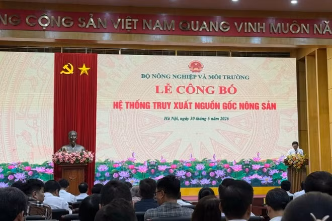 Toàn cảnh Lễ công bố Hệ thống truy xuất nguồn gốc nông sản.