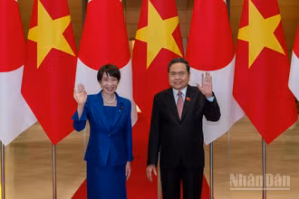Chủ tịch Quốc hội Trần Thanh Mẫn và Thủ tướng Nhật Bản Takaichi Sanae.