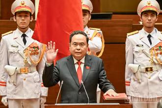 Chủ tịch Quốc hội Trần Thanh Mẫn tuyên thệ nhậm chức Chủ tịch Quốc hội nước Cộng hòa xã hội chủ nghĩa Việt Nam khóa XVI.