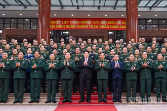 Chủ tịch nước Lương Cường và các đại biểu tại Hội nghị Quân chính toàn quân năm 2025.