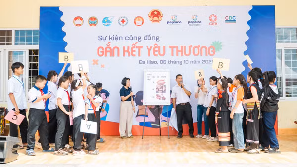 Hoạt động kết nối người tham gia trong ngày hội cộng đồng tại xã Ea Hiao, tỉnh Đắk Lắk. (Ảnh: Ban Tổ chức)