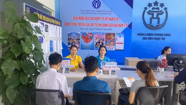 Truyền thông về Ngày Bảo hiểm y tế Việt Nam tại Hà Nội. (Ảnh: HSS)