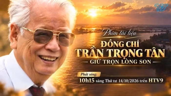Bộ phim tài liệu "Đồng chí Trần Trọng Tân - Giữ trọn lòng son" đã chính thức ra mắt và được phát sóng trên kênh HTV9. (Ảnh: HTV)