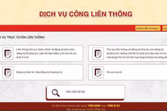 Đăng ký hộ tịch trên dịch vụ công trực tuyến quốc gia. (ẢNH CHỤP MÀN HÌNH)