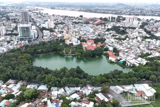Toàn cảnh công viên Biên Hùng hiện hữu, chuẩn bị mở rộng lên gần 9ha.