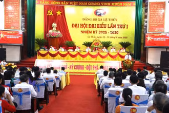 Quang cảnh Đại hội Đảng bộ xã Lệ Thủy, tỉnh Quảng Trị, lần thứ I, nhiệm kỳ 2025-2030. 
