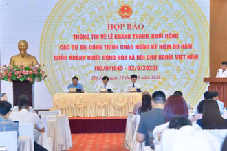 Quang cảnh buổi họp báo. (Ảnh: THANH GIANG) 