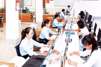 Khách hàng giao dịch tại Co-opBank chi nhánh Ninh Bình.