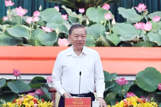 Tổng Bí thư Tô Lâm chủ trì buổi làm việc. (Ảnh: (TTXVN)