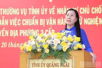 Bí thư Tỉnh ủy Quảng Ngãi Bùi Thị Quỳnh Vân làm Trưởng đoàn công tác số 1, kiểm tra tại thành phố Quảng Ngãi và huyện Bình Sơn.