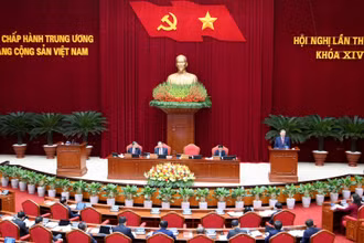 Hội nghị lần thứ hai Ban Chấp hành Trung ương Đảng Cộng sản Việt Nam khóa XIV khai mạc trọng thể tại Thủ đô Hà Nội. (Ảnh: ĐĂNG KHOA)