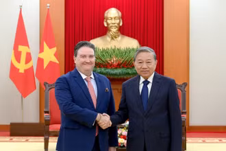 Tổng Bí thư Tô Lâm tiếp Đại sứ Hoa Kỳ tại Việt Nam Marc Knapper. (Ảnh: ĐĂNG KHOA)