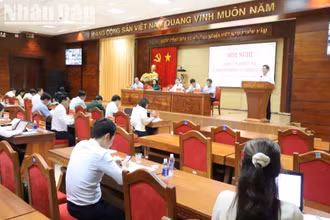 Bí thư Tỉnh ủy Đắk Lắk Nguyễn Đình Trung phát biểu tại Hội nghị.