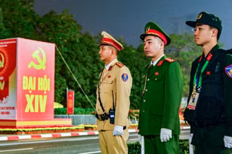 Lực lượng Công an thành phố Hà Nội bảo đảm an toàn trật tự Đại hội XIV của Đảng.