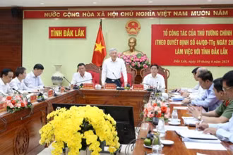 Phó Thủ tướng Thường trực Chính phủ Nguyễn Hòa Bình phát biểu tại buổi làm việc. (Ảnh: Nguyễn Hoàng)