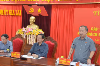 Đồng chí Châu Ngọc Tuấn phát biểu tại Hội nghị giao nhiệm vụ.