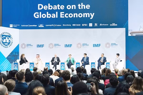 Một cuộc họp thường niên của IMF về kinh tế toàn cầu. Ảnh: GLOBAL TIMES