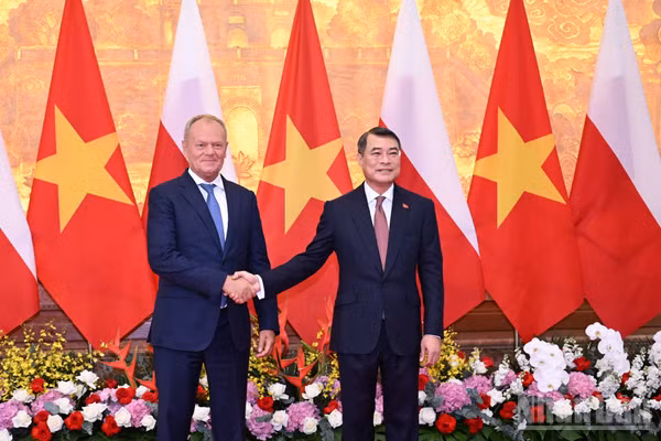 Thủ tướng Lê Minh Hưng và Thủ tướng Cộng hòa Ba Lan Donald Tusk.