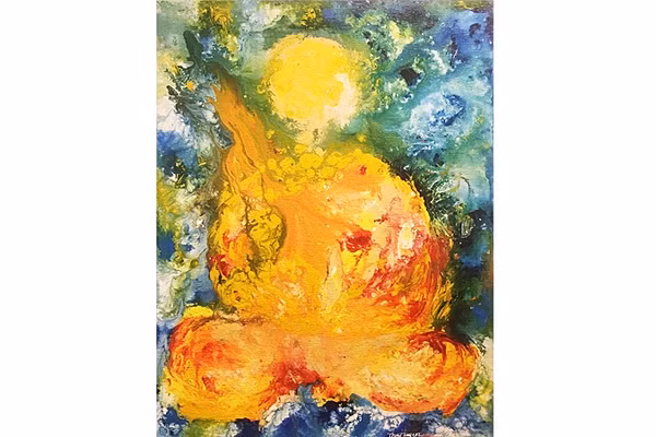 “Thiền Tịnh”, tranh acrylic của Lê Thu Huyền.