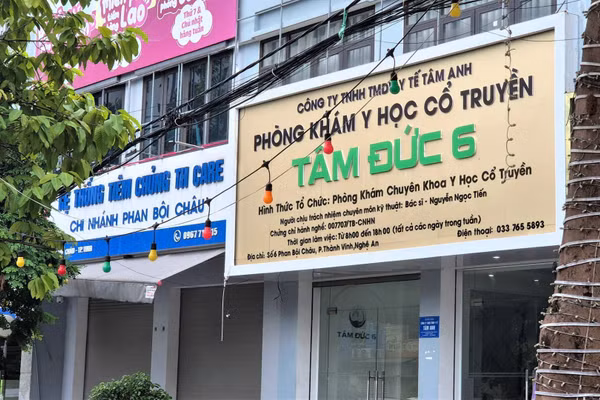 Phòng khám Y học cổ truyền Tâm Đức 6 có địa chỉ tại số 6 đường Phan Bội Châu, phường Thành Vinh, tỉnh Nghệ An. (Ảnh: CTV)