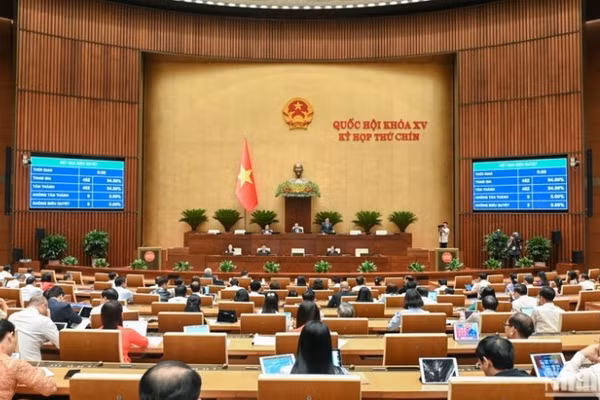 Kết quả biểu quyết thông qua Nghị quyết của Quốc hội về việc sửa đổi, bổ sung một số điều của Hiến pháp năm 2013. (Ảnh: THỦY NGUYÊN)