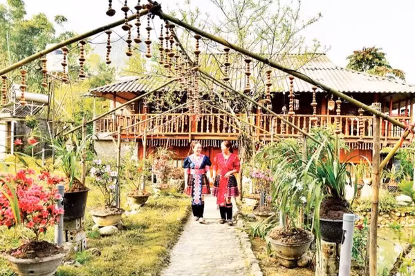 Bản làng du lịch cộng đồng Lao Chải 1, tỉnh Lai Châu. (Ảnh: NGUYỄN ĐĂNG)