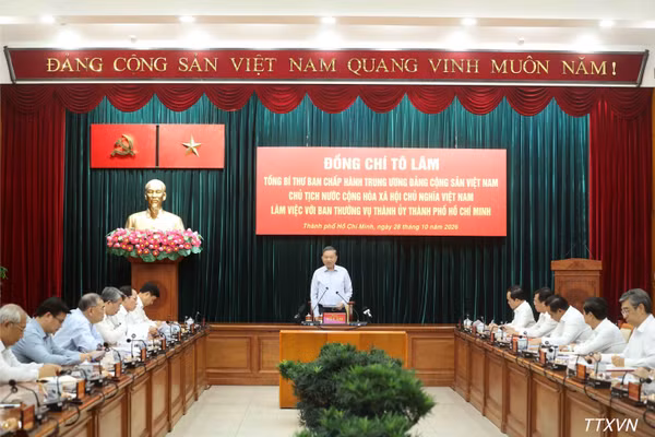Tổng Bí thư, Chủ tịch nước Tô Lâm phát biểu chỉ đạo. (Ảnh: Thống Nhất/TTXVN)