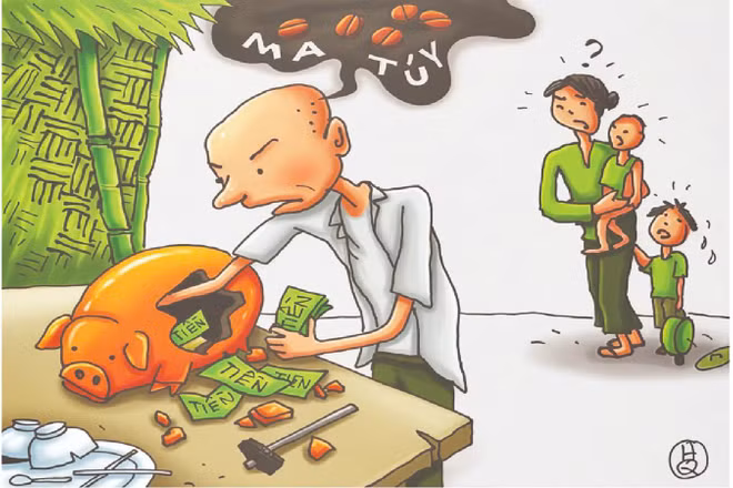 Góc biếm họa: Quyết liệt đẩy lùi tệ nạn ma túy