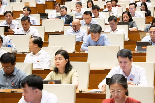 Quốc hội làm việc tại hội trường. (Ảnh: QH)