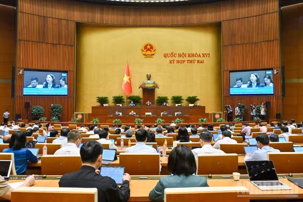 Quốc hội thảo luận ở hội trường về dự thảo Bộ luật Hình sự (sửa đổi). (Ảnh: THỦY NGUYÊN)