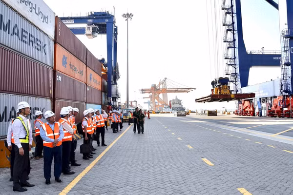 Cảng Container Quốc tế Hateco Hải Phòng. (Ảnh: ĐÀM THANH)