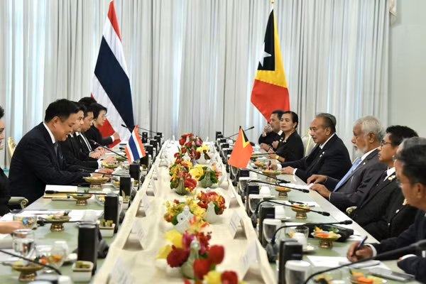Cuộc hội đàm giữa Thủ tướng Thái Lan và Thủ tướng Timor Leste. (Ảnh: BỘ NGOẠI GIAO THÁI LAN)