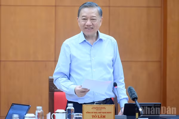 Tổng Bí thư, Chủ tịch nước Tô Lâm phát biểu tại cuộc làm việc với Ban Tổ chức Trung ương về Đề án tổng kết Nghị quyết số 26-NQ/TW. (Ảnh: ĐĂNG KHOA)