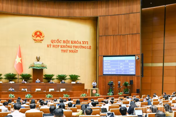 Quốc hội biểu quyết thông qua Luật sửa đổi, bổ sung một số điều của Luật Kiến trúc. (Ảnh: DUY LINH)
