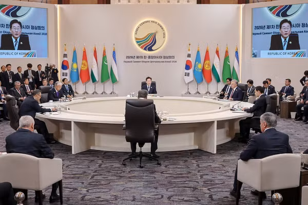 Tổng thống Hàn Quốc Lee Jae Myung phát biểu tại Hội nghị thượng đỉnh Hàn Quốc-Trung Á ở Seoul ngày 16/9/2026. (Ảnh: Yonhap/TTXVN)