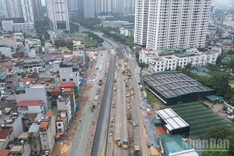 [Ảnh] Vành đai 2,5 đoạn qua Xuân Đỉnh hướng tới thông xe kỹ thuật trước ngày 30/9