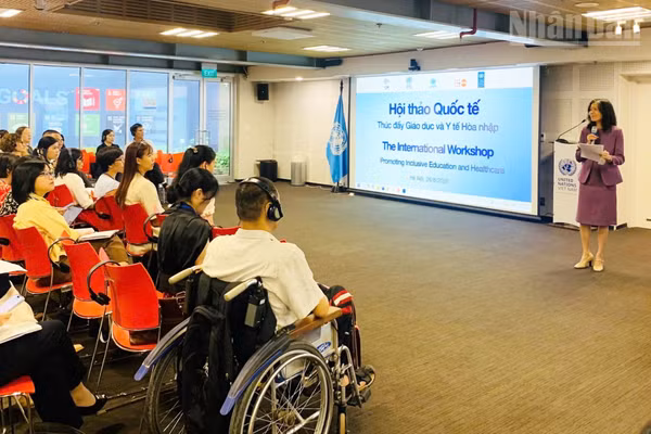Bà Pauline Tamesis, Điều phối viên thường trú Liên hợp quốc tại Việt Nam phát biểu tại hội thảo. (Ảnh: KIỀU GIANG)