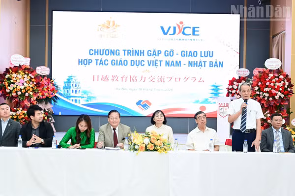 Chương trình gặp gỡ-giao lưu “Hợp tác giáo dục Việt Nam-Nhật Bản" diễn ra tại Hà Nội ngày 18/7. (Ảnh: TUẤN ANH)