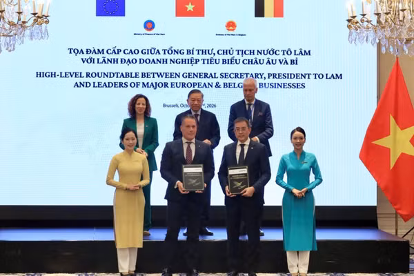 Lễ ký thỏa thuận hợp tác giữa Vietnam Airlines và APG Inc dưới sự chứng kiến của Tổng Bí thư, Chủ tịch nước Tô Lâm. (Ảnh: THY NGỌC)