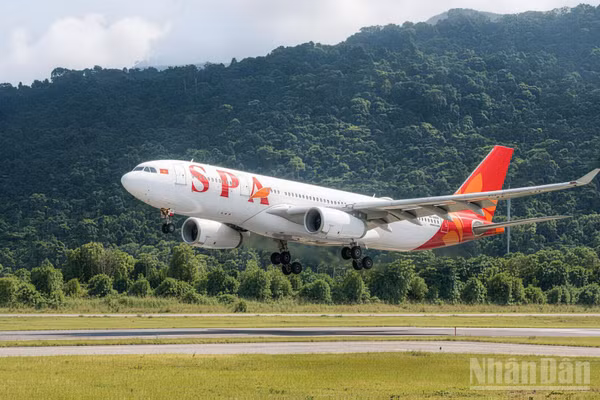 Hãng bay Sun PhuQuoc Airways đã đón tàu bay Airbus A330 đầu tiên vào ngày 22/9/2026. (Ảnh: ÁNH DƯƠNG)