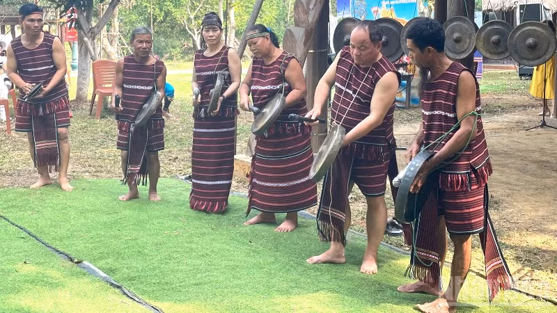 Biểu diễn nhạc cụ truyền thống tại Làng Văn hóa-Du lịch các dân tộc Việt Nam. 
