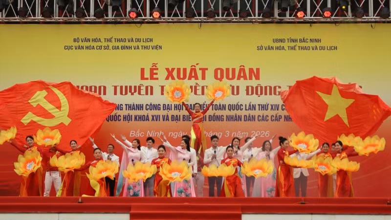 Tiết mục văn nghệ đặc sắc tại Lễ xuất quân.