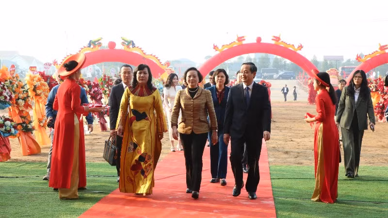Phó Thủ tướng Chính phủ Phạm Thị Thanh Trà dự Lễ khởi công Dự án Khu công nghiệp Quế Võ II - Giai đoạn 2, tỉnh Bắc Ninh.