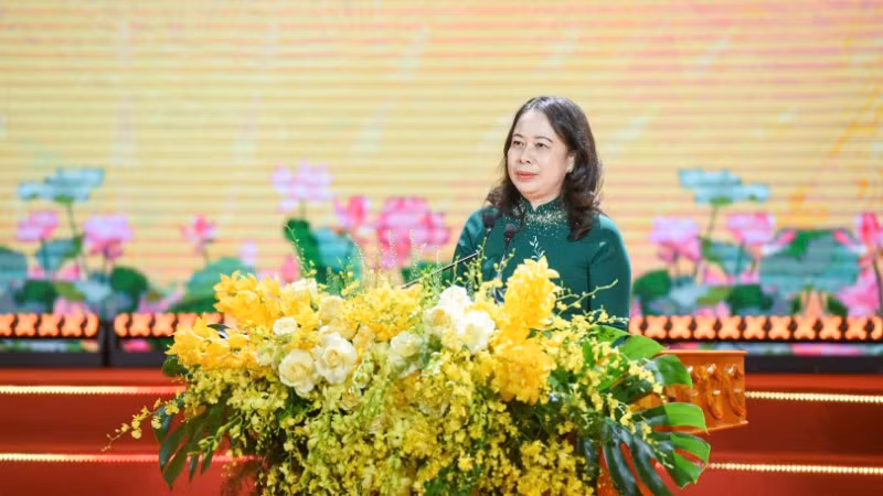 Phó Chủ tịch nước Võ Thị Ánh Xuân phát biểu tại Đại hội.