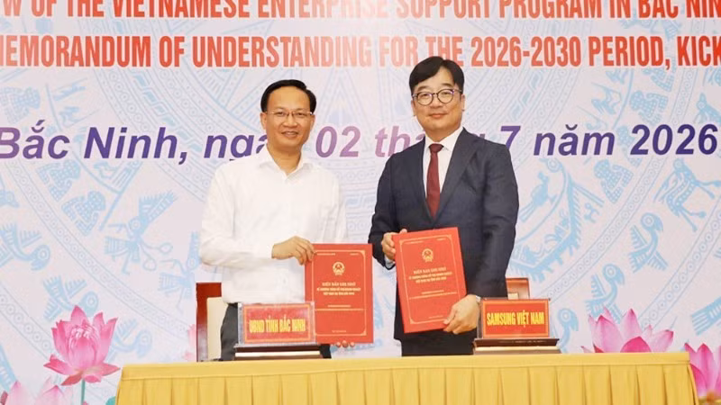 Tỉnh Bắc Ninh và Samsung Việt Nam ký kết Biên bản ghi nhớ hợp tác giai đoạn 2026-2030.