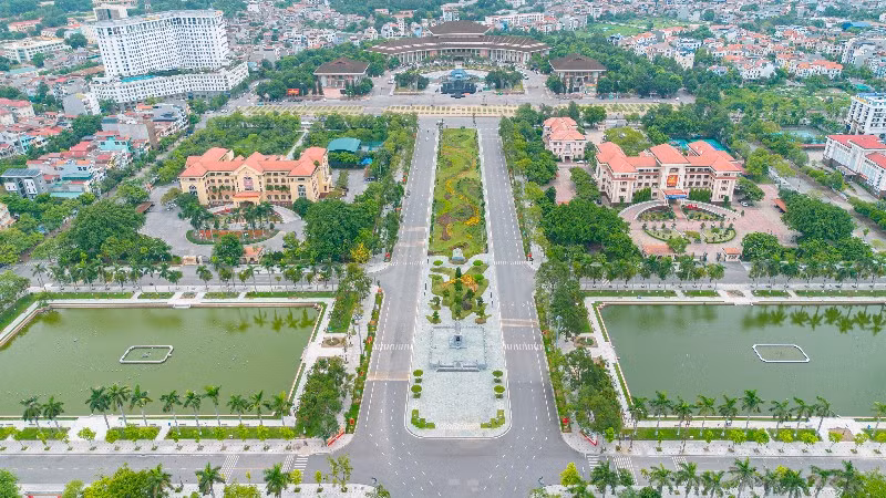 Một góc Bắc Ninh nhìn từ trên cao.
