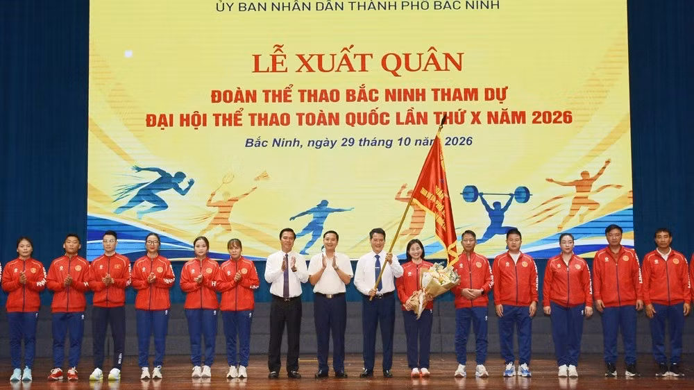 Đoàn Thể thao Bắc Ninh xuất quân tham dự Đại hội Thể thao toàn quốc lần thứ X, năm 2026. ( Ảnh: N.H)