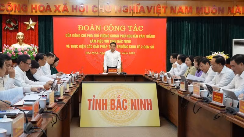 Phó Thủ tướng Chính phủ Nguyễn Văn Thắng chủ trì buổi làm việc với tỉnh Bắc Ninh về tình hình triển khai thực hiện các giải pháp tăng trưởng kinh tế hai con số.