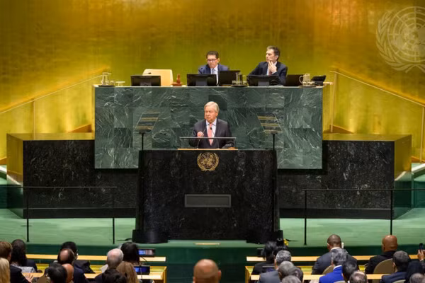 Tổng Thư ký Liên hợp quốc António Guterres phát biểu khai mạc Phiên thảo luận cấp cao Đại hội đồng Liên hợp quốc khóa 81. (Ảnh: Website Đại hội đồng Liên hợp quốc)