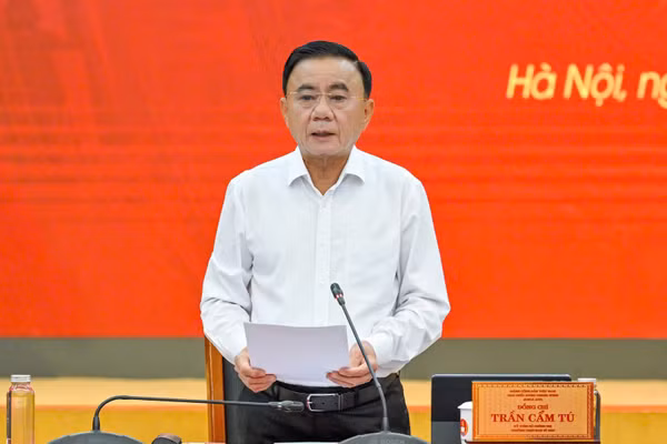 Đồng chí Trần Cẩm Tú, Ủy viên Bộ Chính trị, Thường trực Ban Bí thư. (Ảnh: Thủy Nguyên)